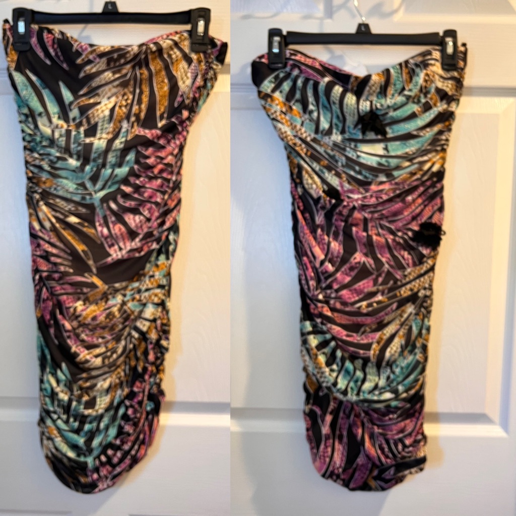 Medium Strapless Print Dress 670